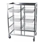 Glassware Cart with Basket 스테인레스 바스켓 카트, 미닫이 서랍 방식
