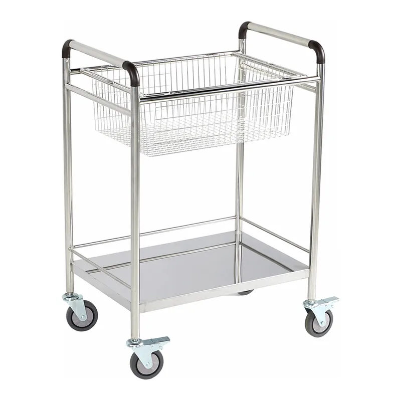Glassware Cart with SUS Wire Basket 스테인레스 바스켓 카트, 거치 방식