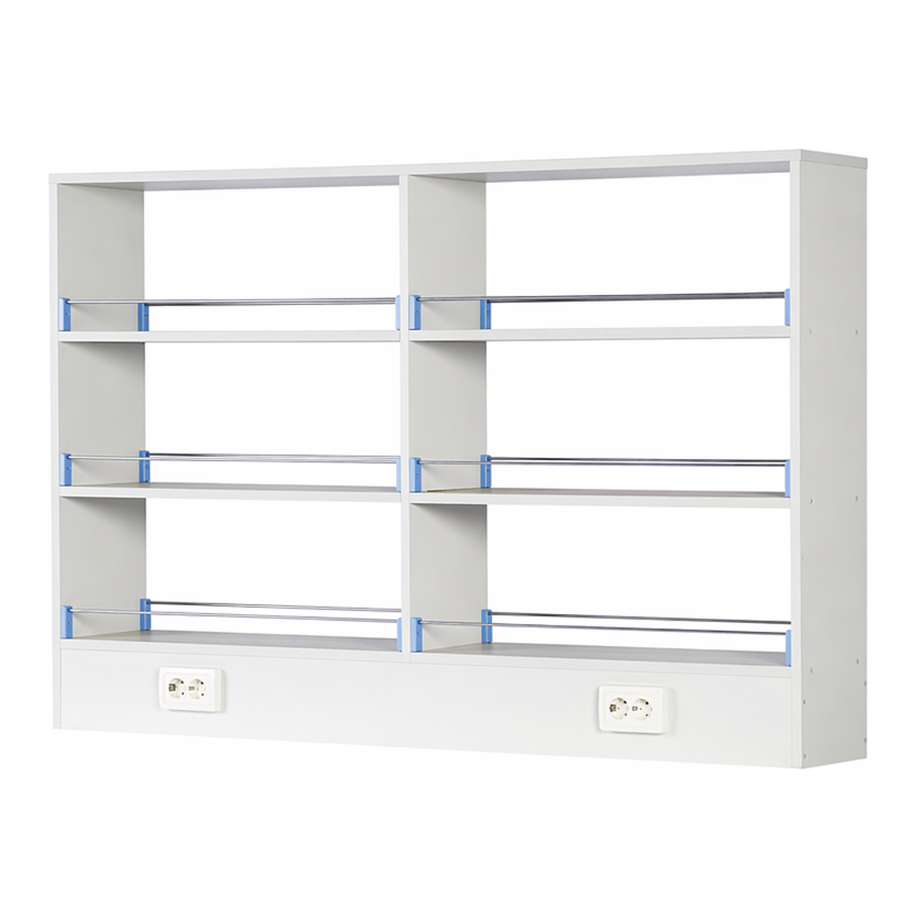 Shelf for Frame-type Laboratory Center Table 프레임형 중앙실험대용 시약대, 목재형 3단 선반