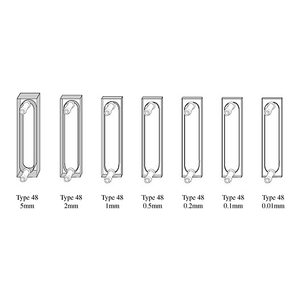 Short Light Path Absorption Flow Cell, 2-Side Polished 단파 흡광 연속셀, 2면 투명