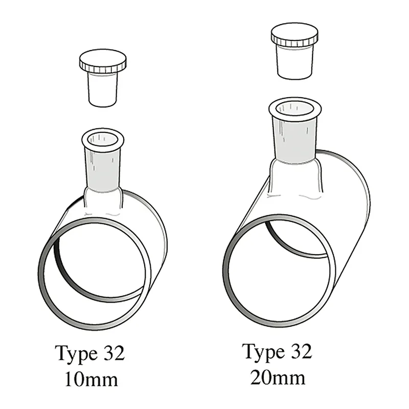 Cylinderical Absorption Cell, 2-Side Polished 실린더형 흡광 셀, 2면 투명, Type 32, with PTFE Stopper