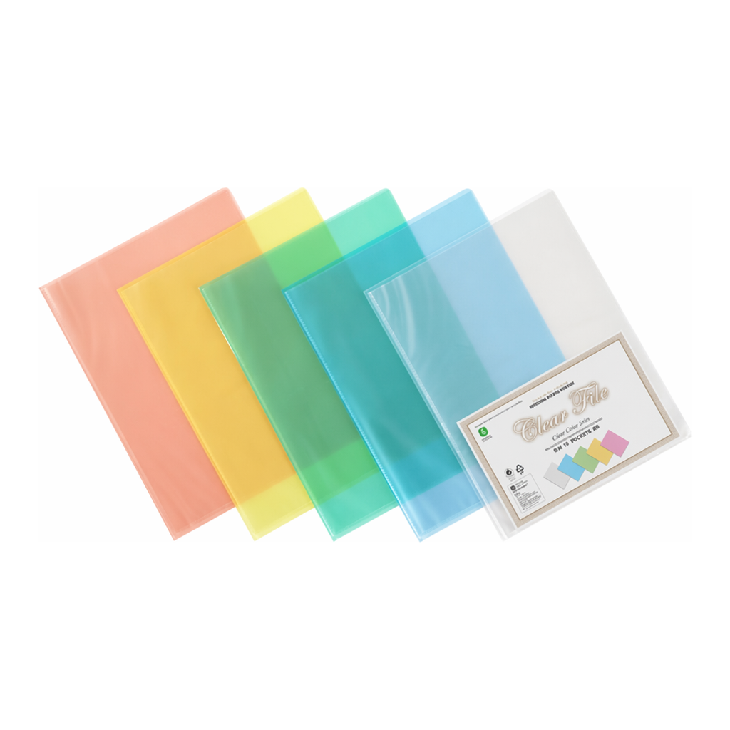 OFFICENEX 문화 투명PP 클리어화일 6매(A4/F427-73/녹색)