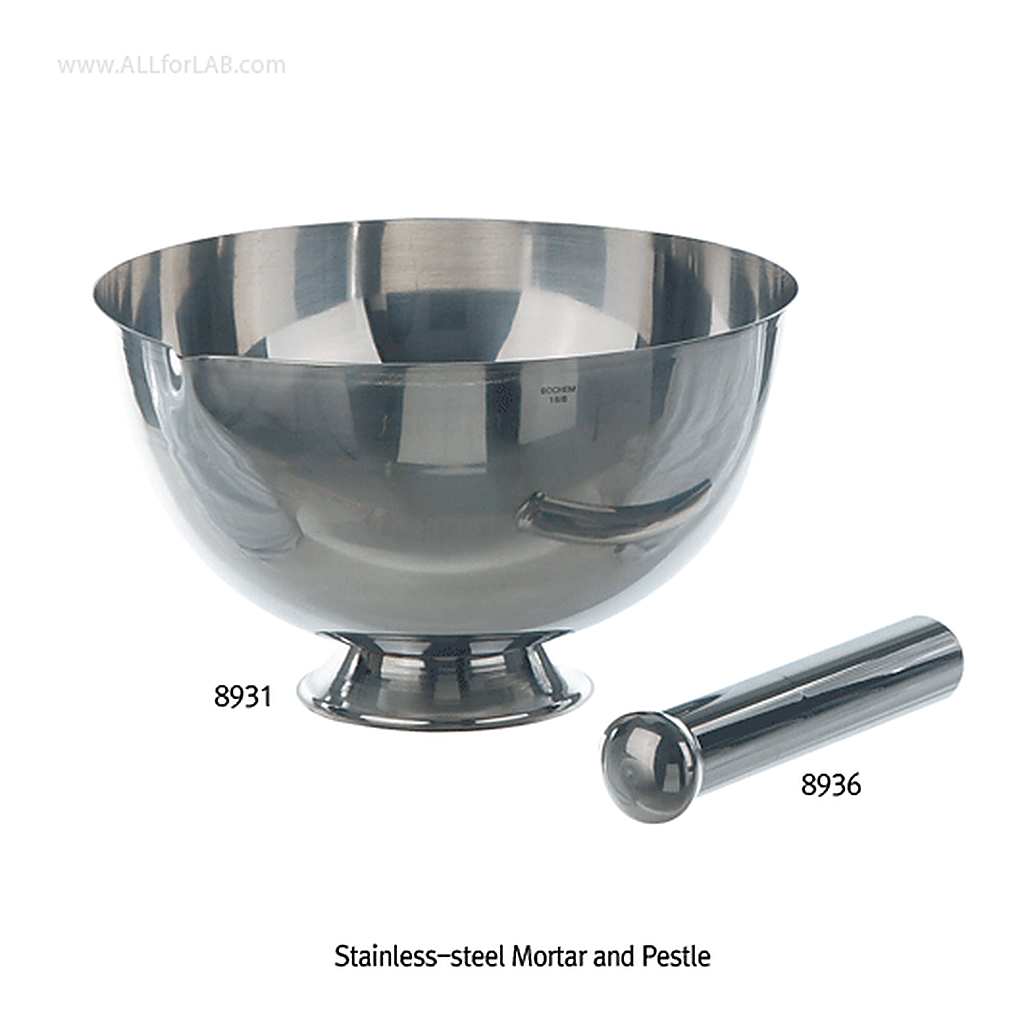 Daihan Science Bochem Stainless-steel Mortar and Pestle, Finished Surface, 250~2,000㎖<br>Non-ma