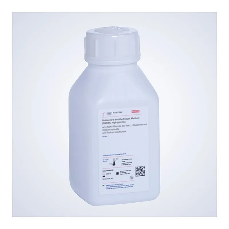 Himedia Dulbecco`s Modified Eagle Medium (DMEM), High glucose w/ 4.5gms Glucose per litre and L-Glutamine w/o Sodium pyruvate, Sodium phosphate and Sodium bicarbonate