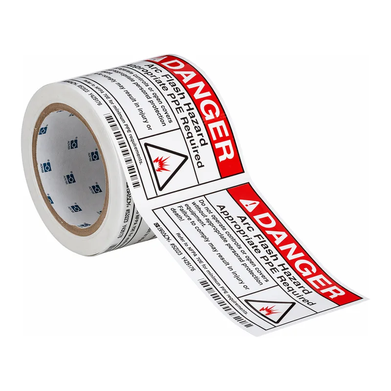 Brady DANGER Arc Flash Hazard Appropriate PPE Required Labels