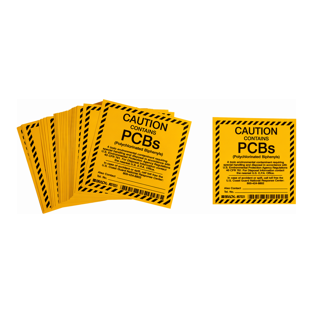 Brady CAUTION CONTAINS PCBS Labels
