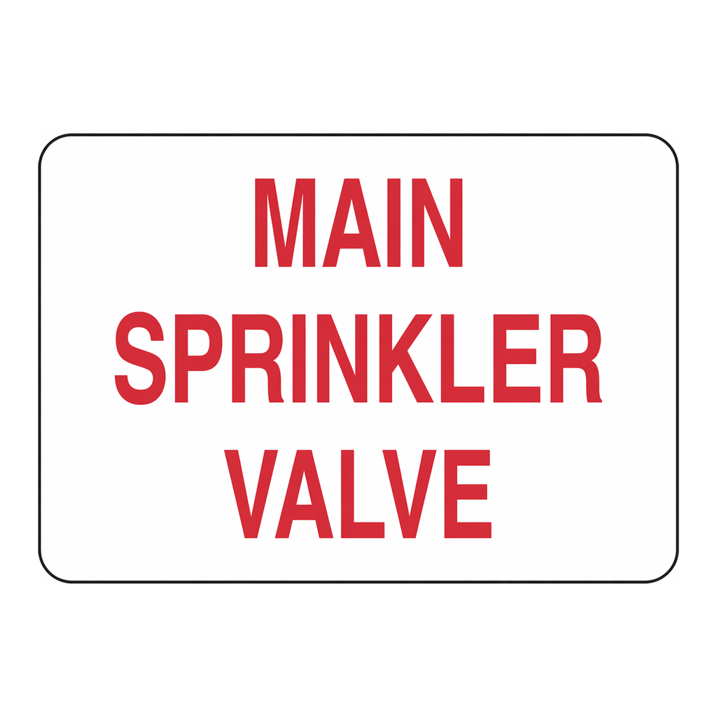 Brady Main Sprinkler Valve Sign