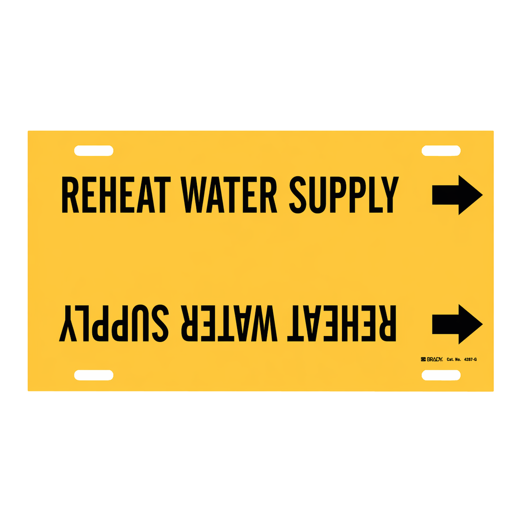 Brady REHEAT WATER SUPPLY Snap-On Pipe Marker