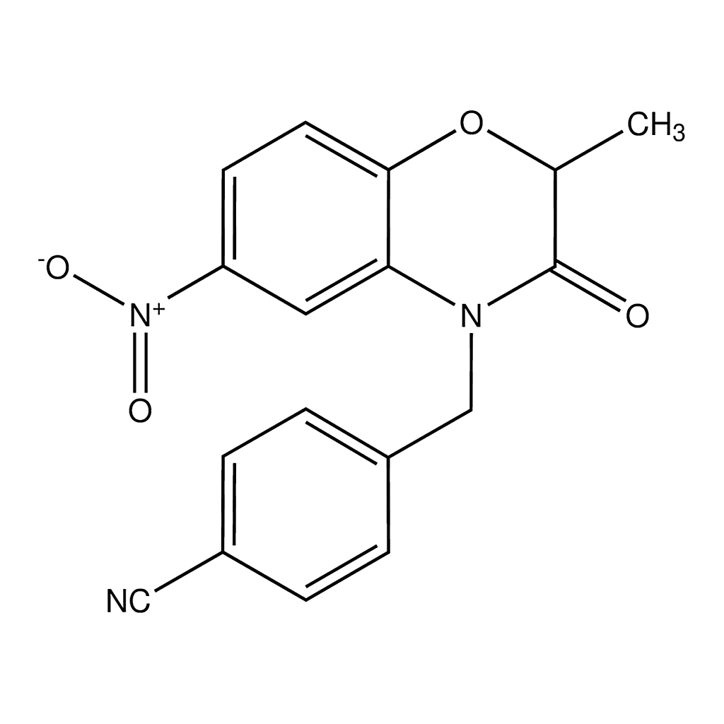 Merck 4-((2,3-Dihydro-2-methyl-6-nitro-3-oxobenzo[b][1,4]oxazin-4-yl)methyl)benzonitrile