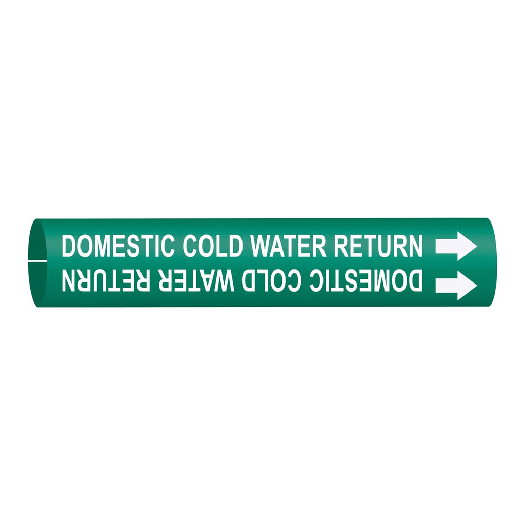 Brady DOMESTIC COLD WATER RETURN Snap-On/Strap-On Pipe Marker