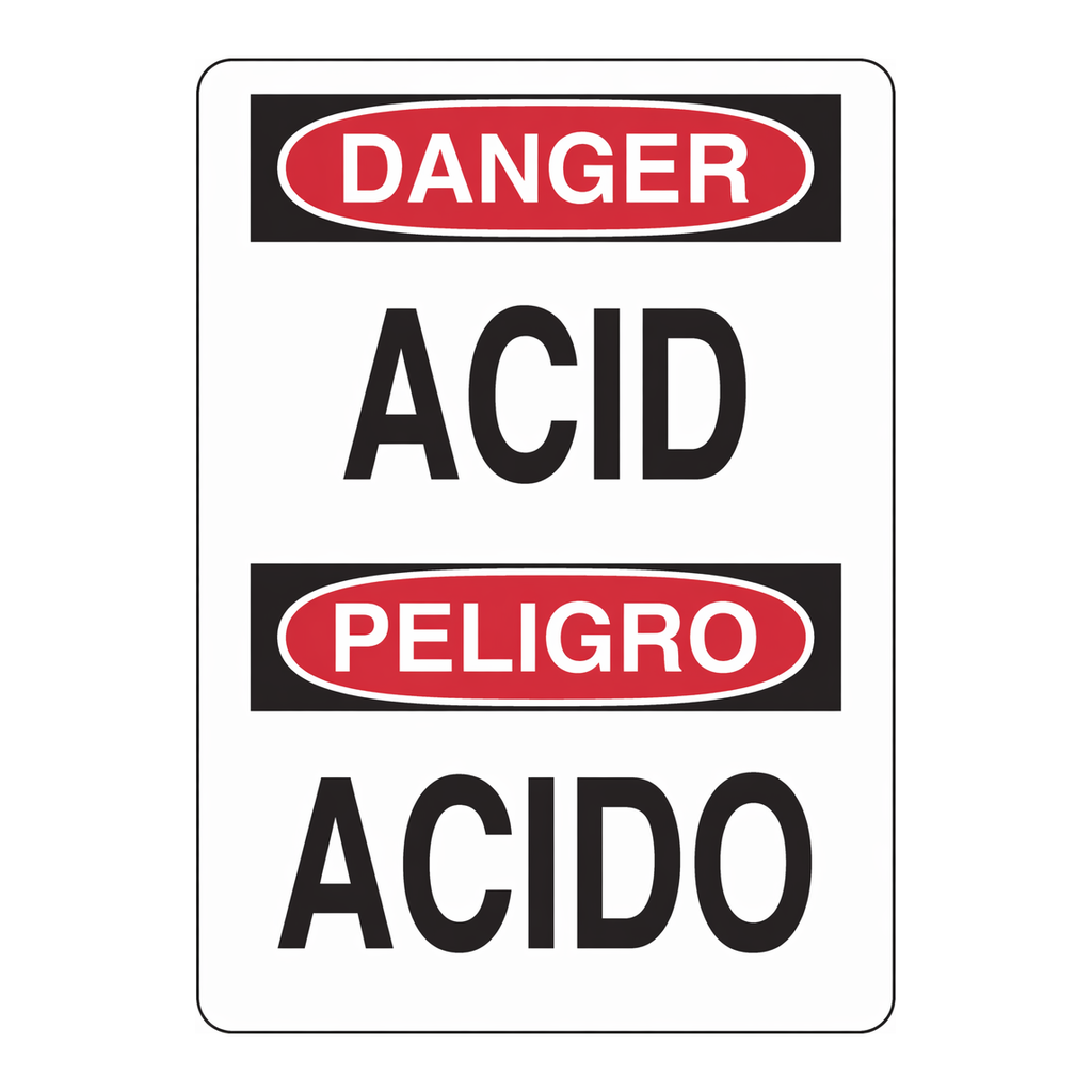 Brady Bilingual DANGER Acid Sign