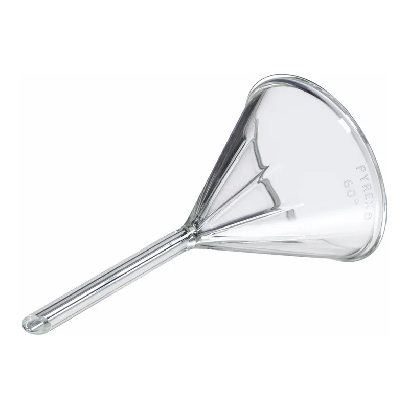 PYREX® 60° Angle Fluted Funnels, Short Stem