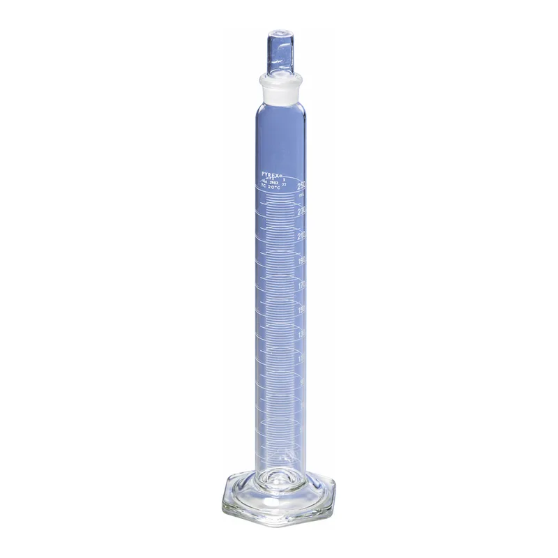 PYREX® Single Metric Scale Cylinder, Standard Taper Stopper, Graduated, To Contain