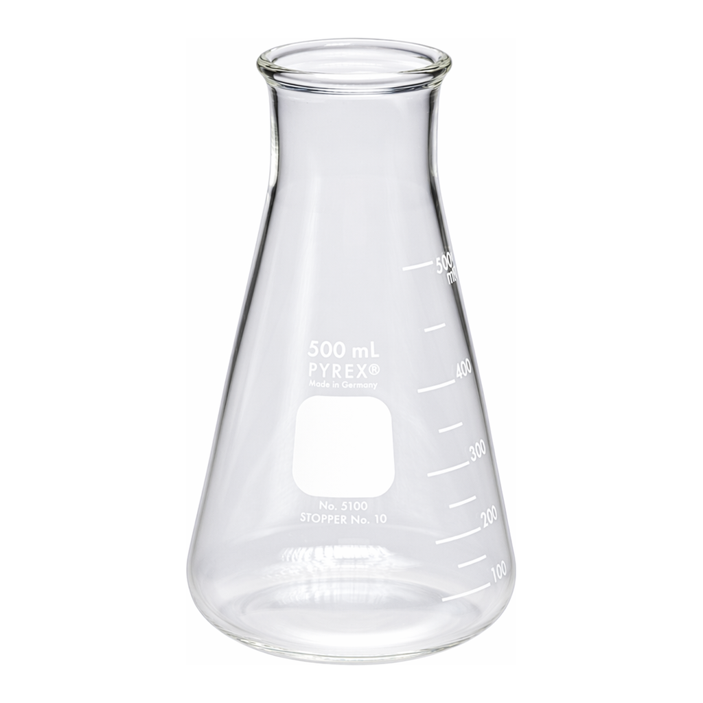 PYREX® Wide Mouth Erlenmeyer Flask with Heavy Duty Rim, Graduated