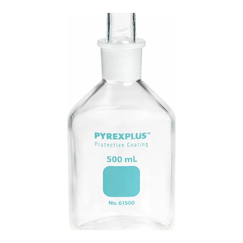 PYREXPLUS® Narrow Mouth Reagent Storage Bottles with Standard Taper Stopper