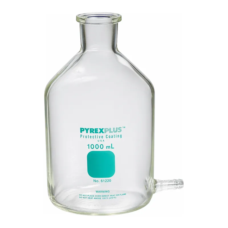 PYREXPLUS® Protective Coating Aspirator Bottles with Bottom Sidearm