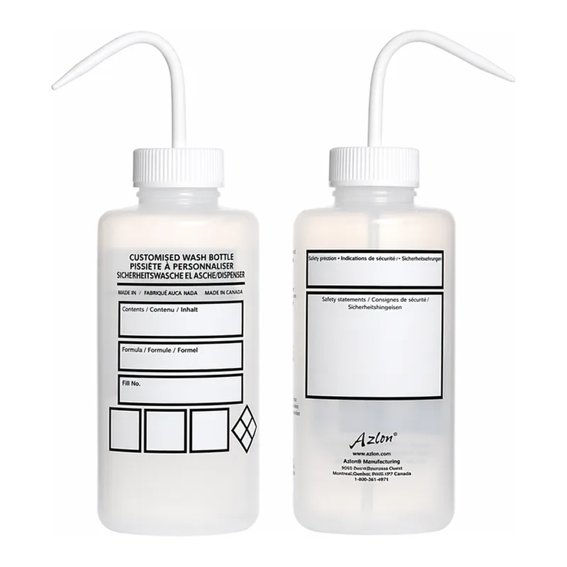 Merck Azlon DIY Safety Wash Bottles with Driplok vapor venting