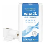 Daihan Science Wisd Toilet Scroll Tissue, 3-Layer, Strong & Absorbent, 30Roll, 95mm×L30mEmbossi