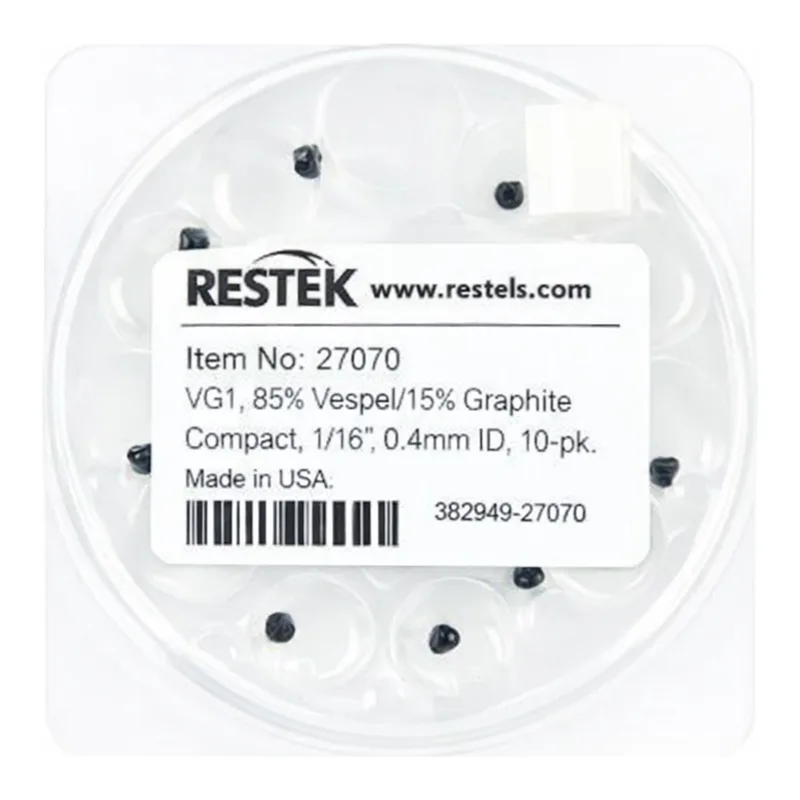 Restek Ferrule,Vespel/Graphite, VG1, 85% Vespel/15% Graphite Compact, 1/16in, 0.4mm ID, 10-pk.