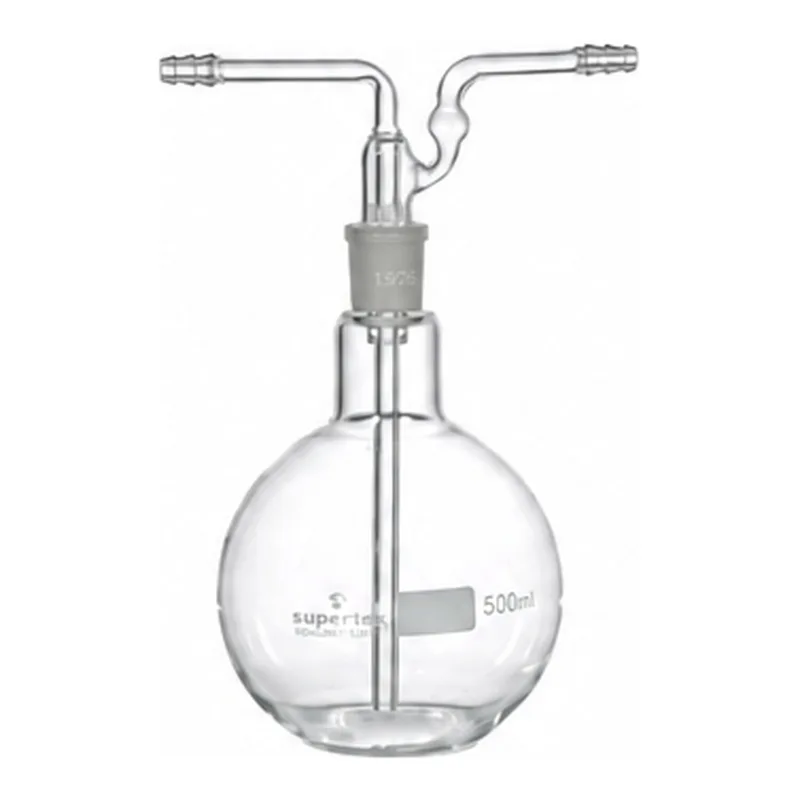 Supertek Gas Washing Bottle, Flat Bottom Flask