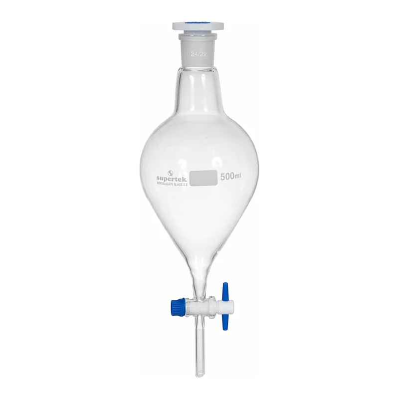 Supertek Separating Funnel, Globe Shape, Plain, With Polythene Stopper