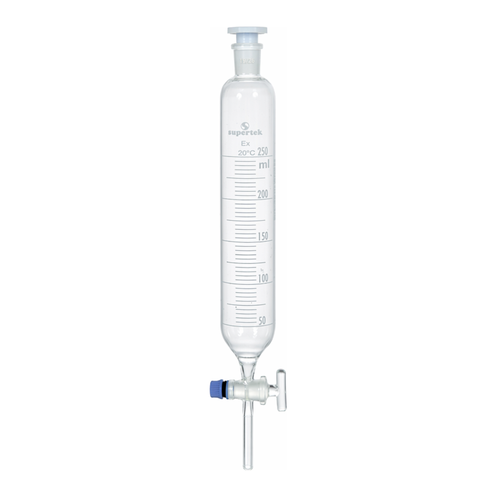 Supertek Dropping Funnel, Cylindrical, Graduated, With Polypropylene Stopper