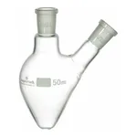 Supertek Flask, Pear Shape, Two Necks