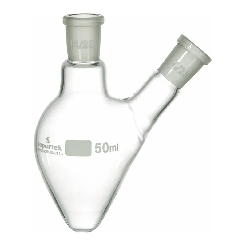 Supertek Flask, Pear Shape, Two Necks