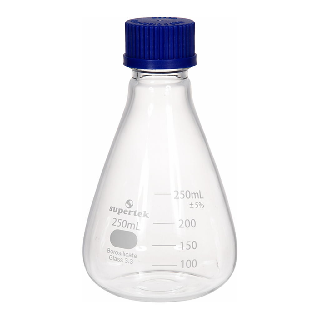Supertek Flask, Conical (Erlenmeyer), With Screw Cap