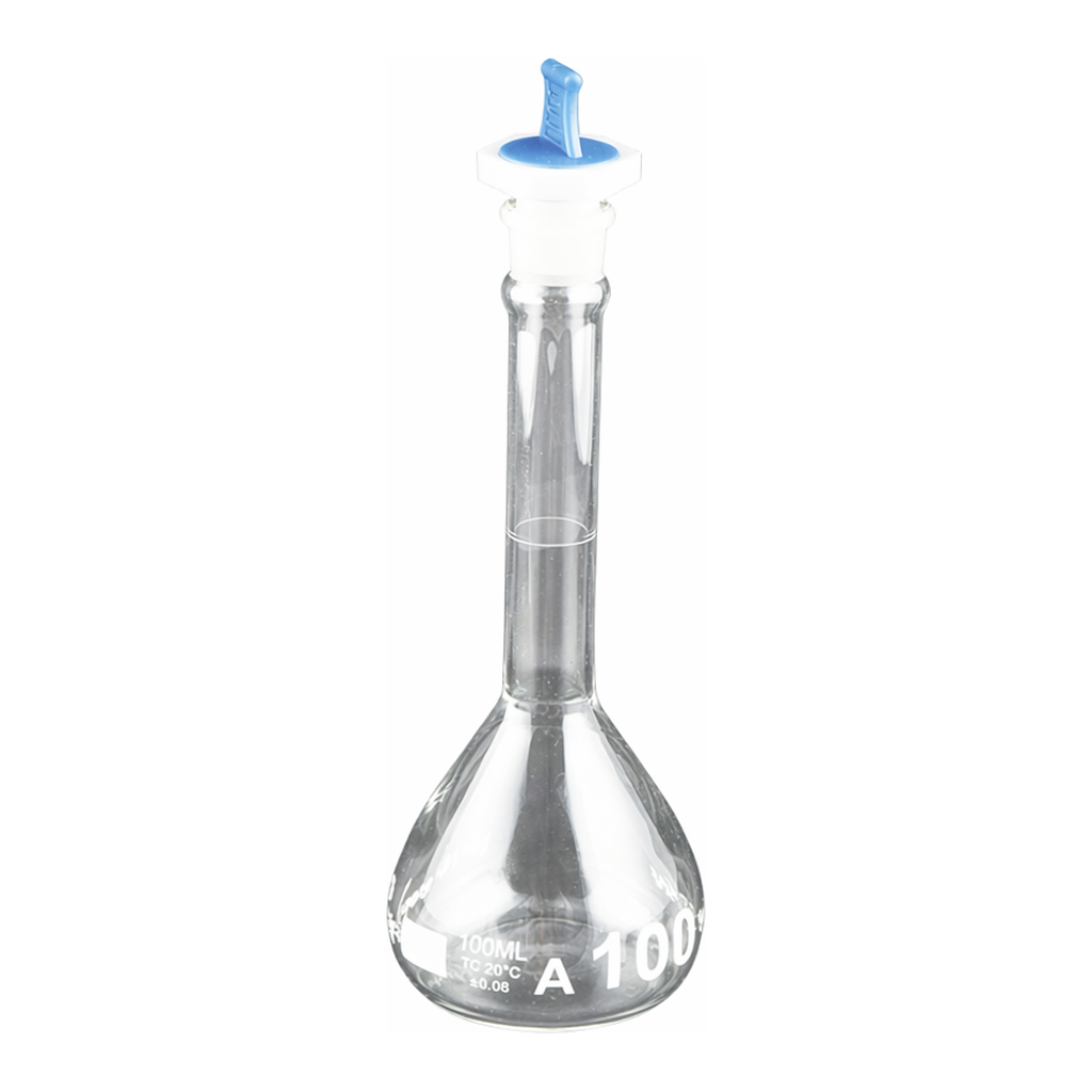 Supertek Volumetric Flask-ASTM,Wide Mouth Heavy Duty , With PP Stopper Class A