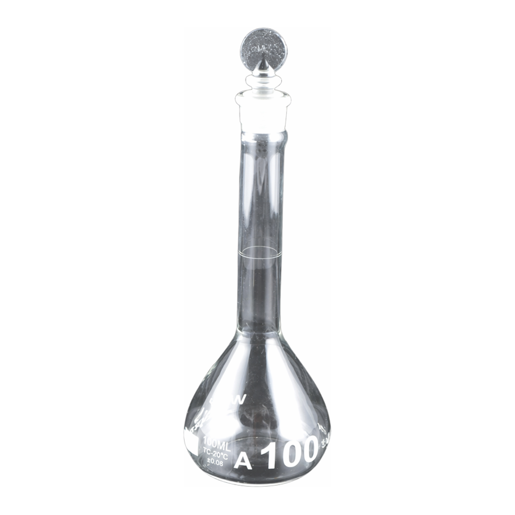 Supertek Volumetric Flask-ASTM,Wide Mouth Heavy Duty , With Glass Stopper Class A