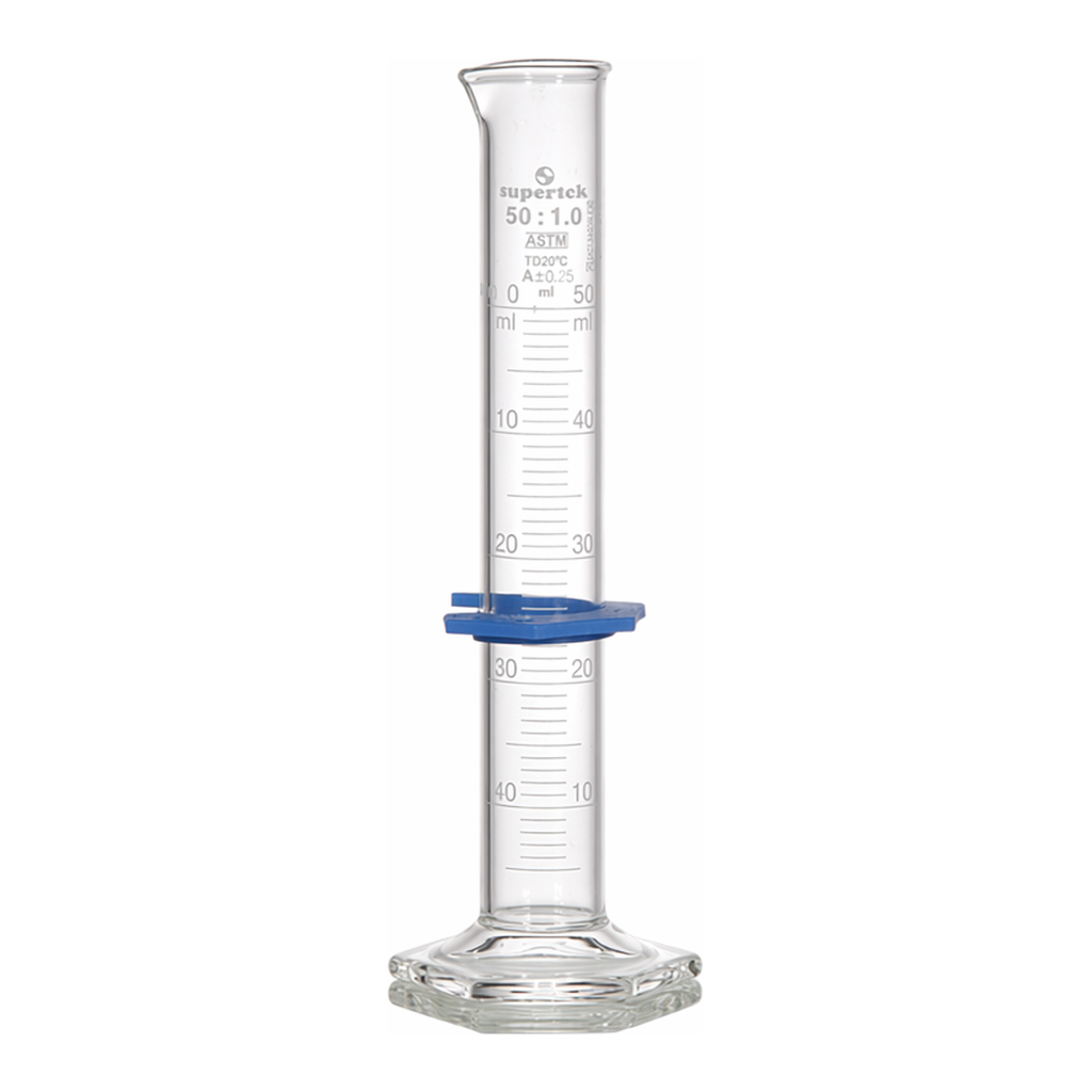 Supertek Measuring Cylinder Graduated, Hex Base, TC Class A (ASTM)