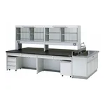 AS ONE Laboratory Table, 중앙실험대(서랍·서랍박스·측면 싱크대·시약선반 부속, 프레임 타입)