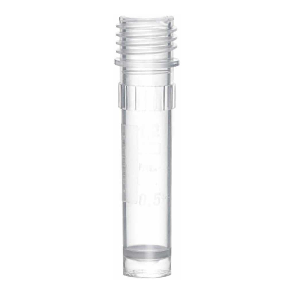 Greiner Bio One REACTION TUBE, 2 ML, PP, 10/45 MM, NATURAL,CONICAL, SUPPORT SKIRT, SCREW CAP 366XXX, 500 PCS./BAG