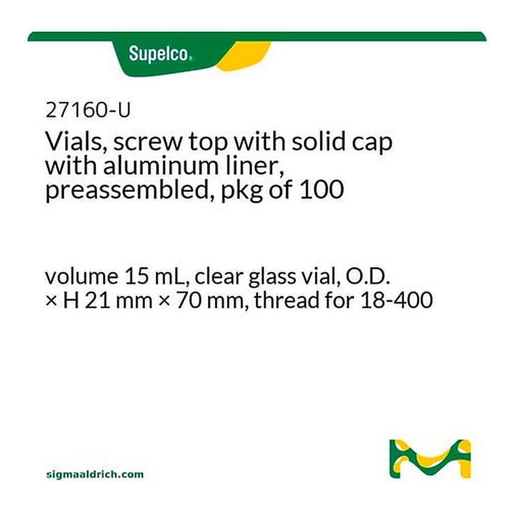 Merck PK100 15ML CLEAR VIAL