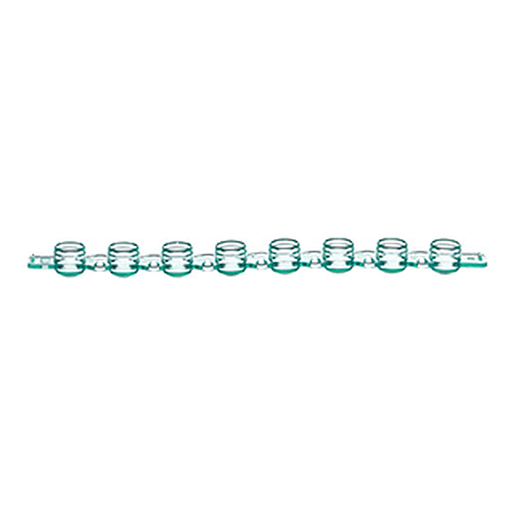 Greiner Bio One SAPPHIRE 8-CAP STRIP, PP, GREEN, DOMED,FOR 6732XX, 125 PCS./BAG