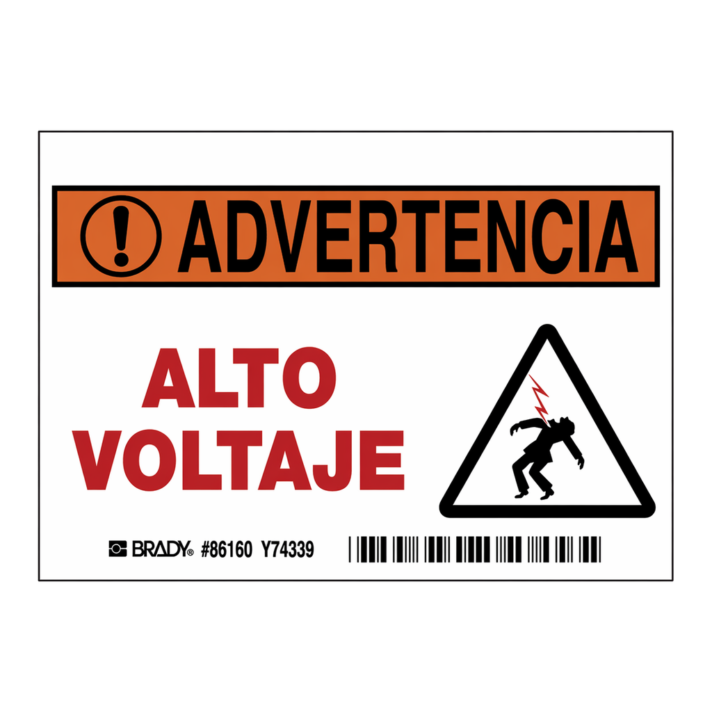 Brady ADVERTENCIA Alto Voltaje