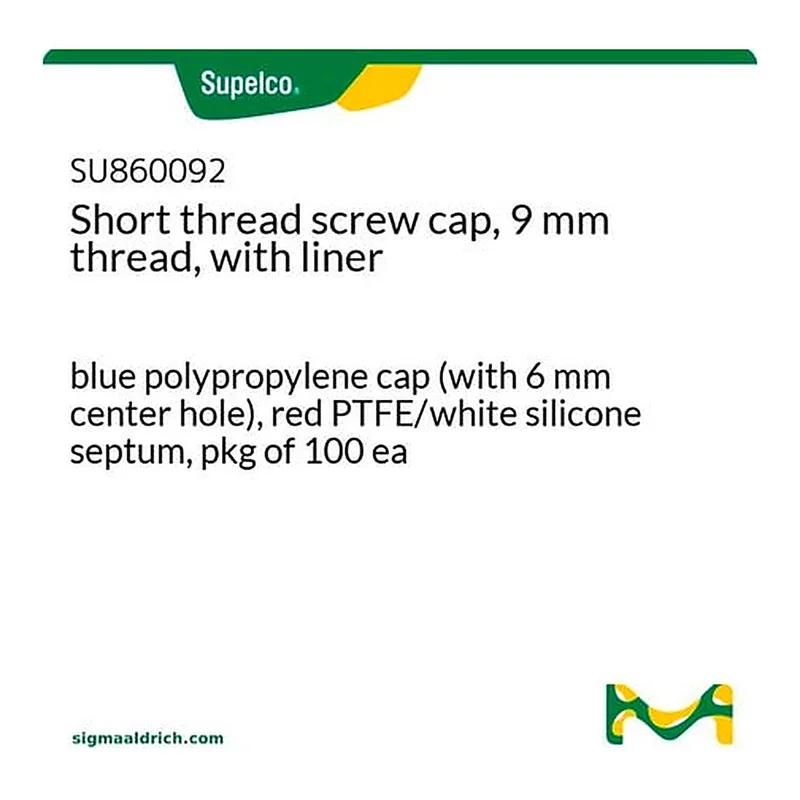 Merck Short thread screw cap, 9 mm thread, with liner