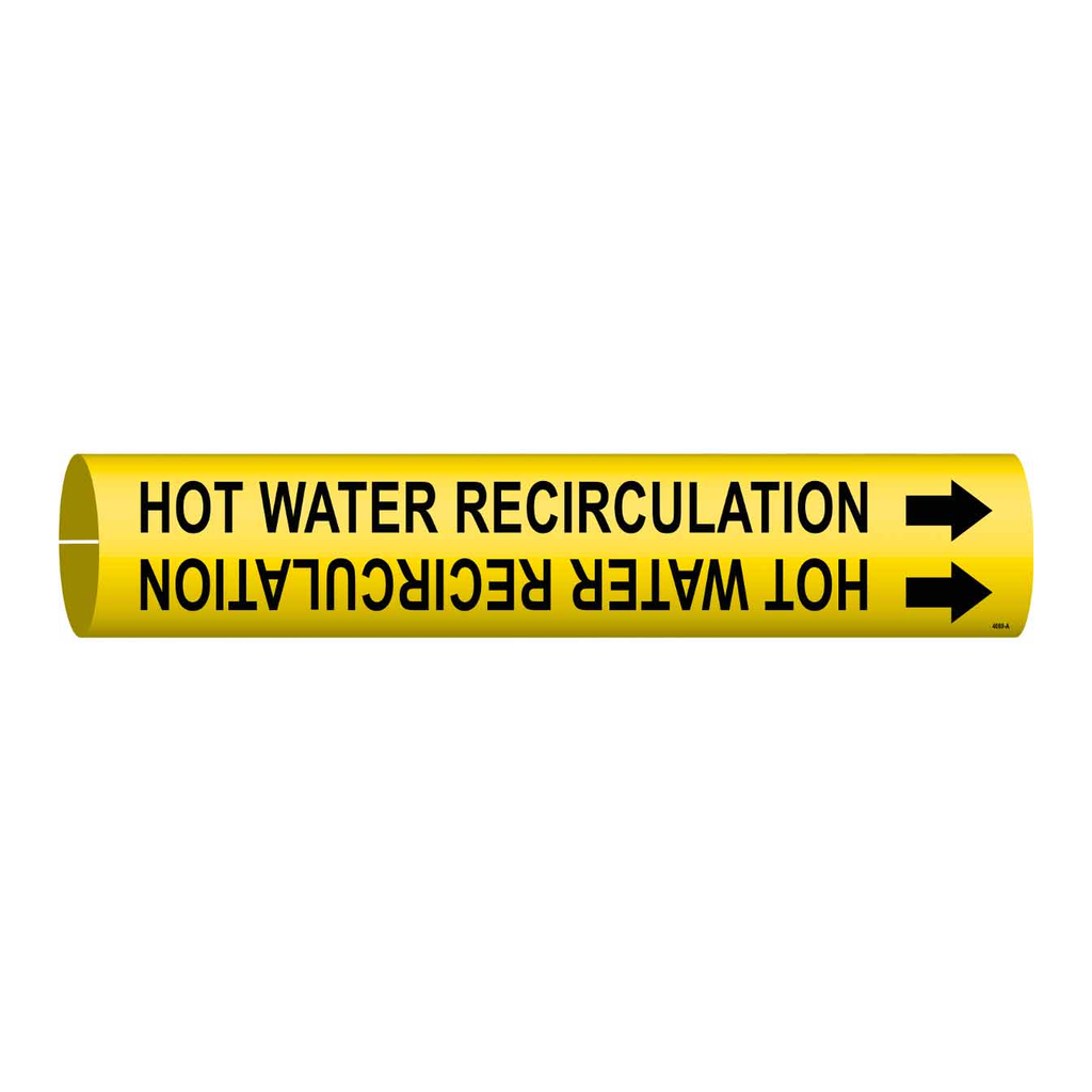 Brady HOT WATER RECIRCULATION Snap-On Pipe Marker