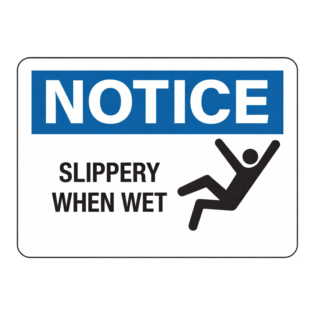 Brady NOTICE Slippery When Wet Sign