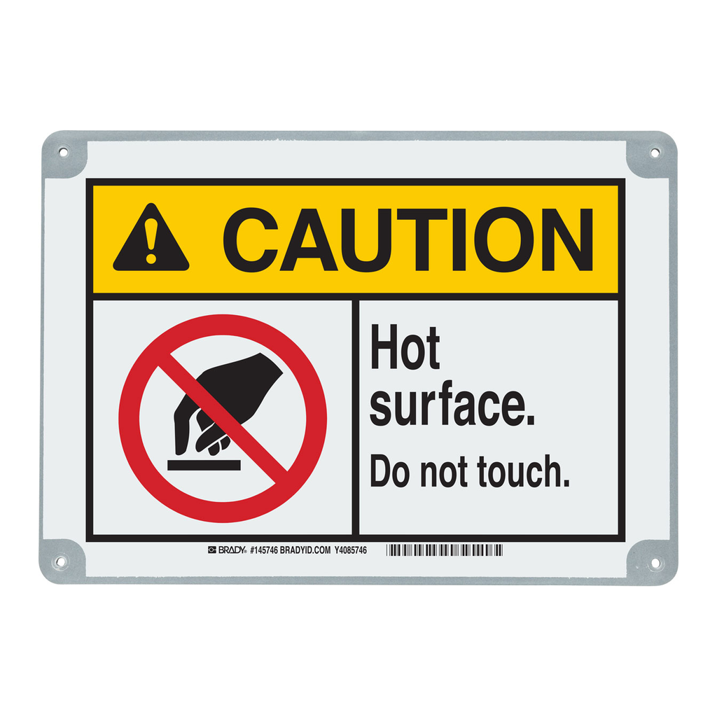 Brady ToughWash CAUTION Hot Surface. Do Not Touch. Sign
