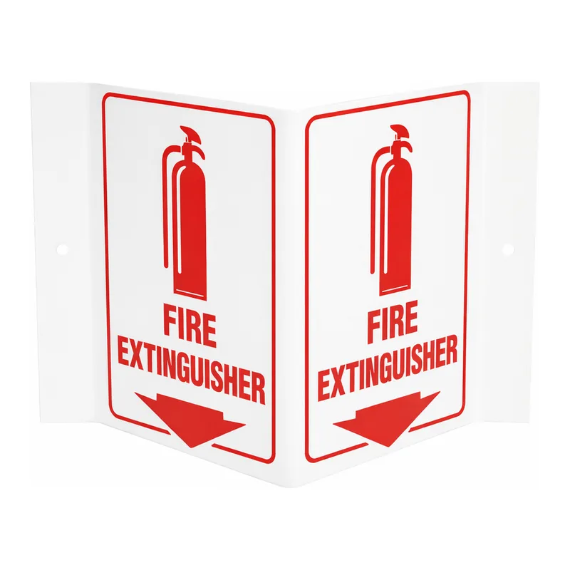Brady Glow-In-The-Dark Fire Extinguisher "V" Sign - 6" x 9"