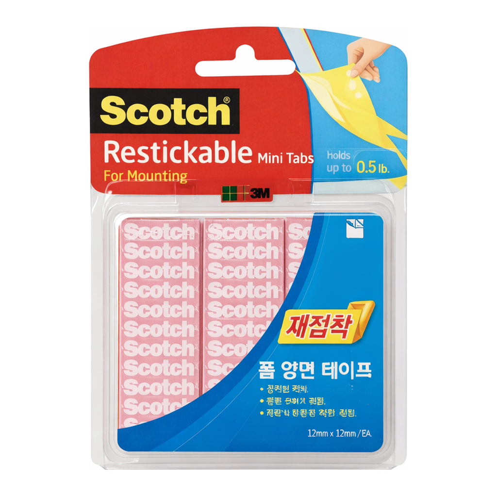 OFFICENEX 3M 스카치 재접착 폼양면테이프 R103(12.7x12.7mm, 72개입)