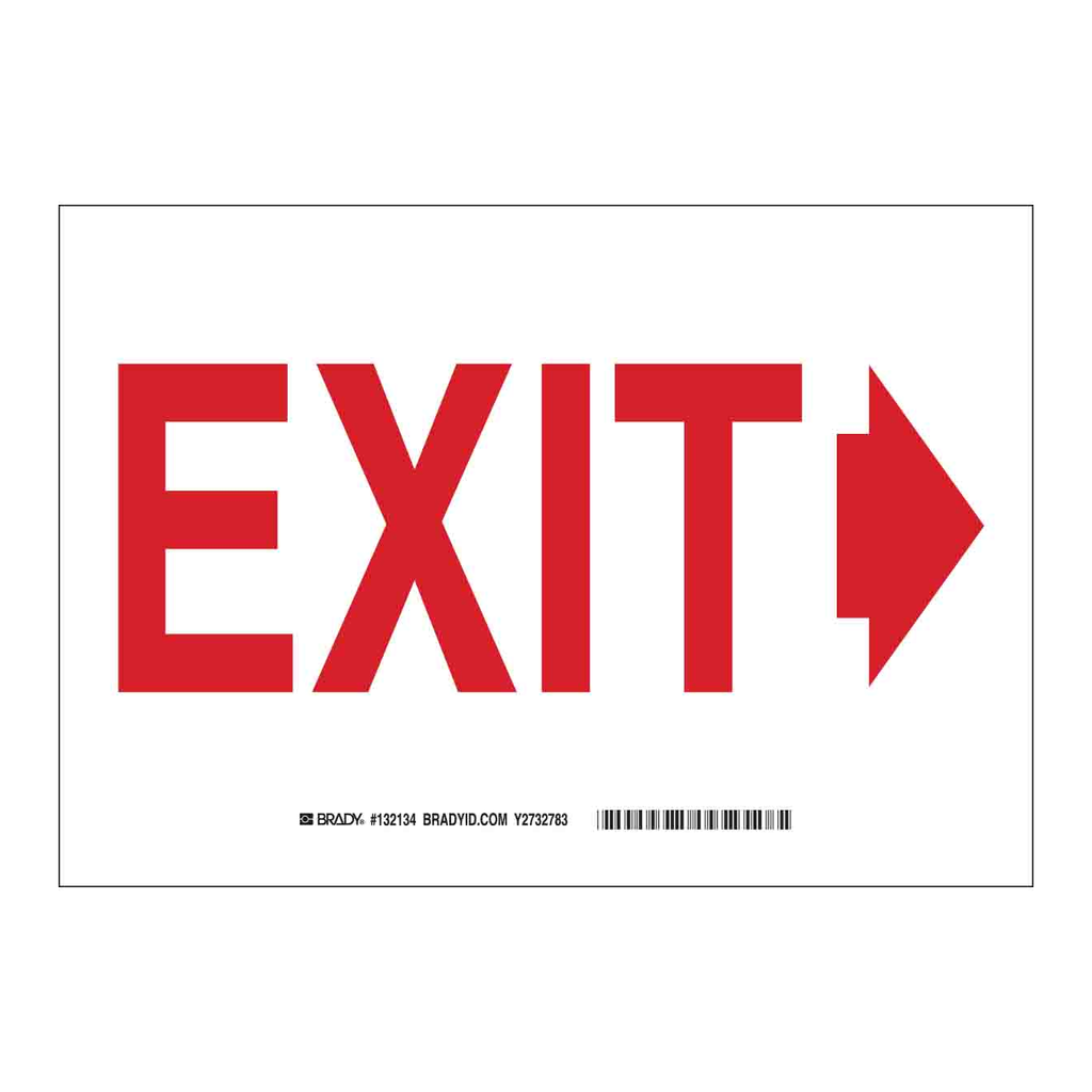 Brady Exit Right Arrow Sign