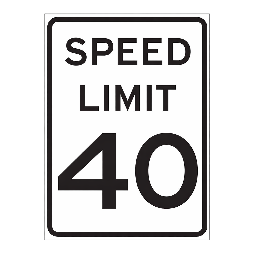 Brady Speed Limit 40 Sign