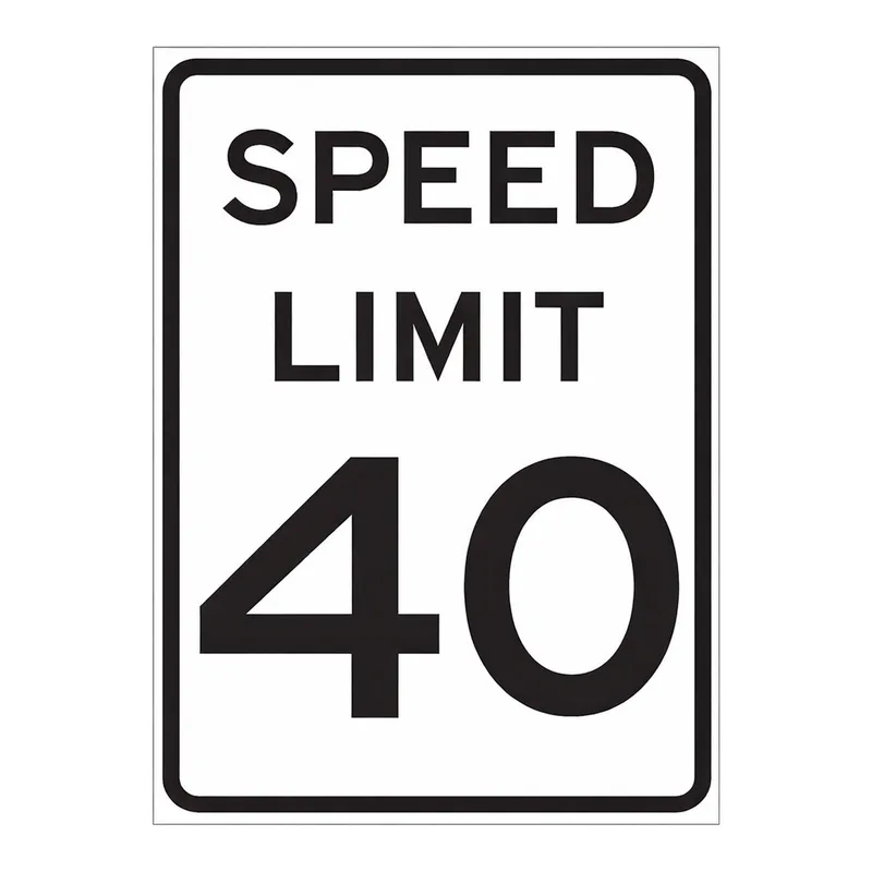 Brady Speed Limit 40 Sign