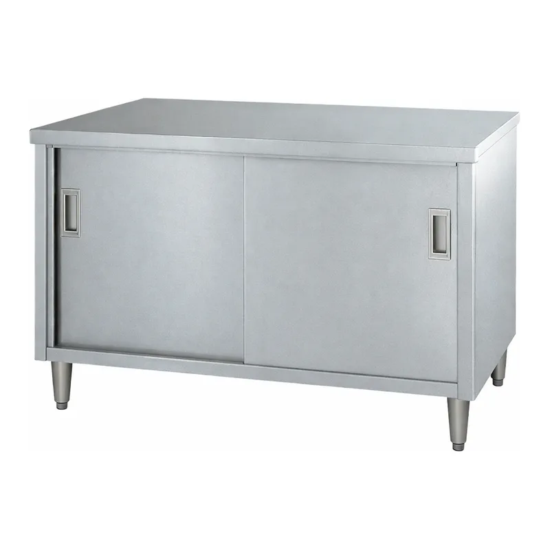 AS ONE Stainless Cabinet Work Bench (Sliding Door), 스테인리스 작업대(한면 문)