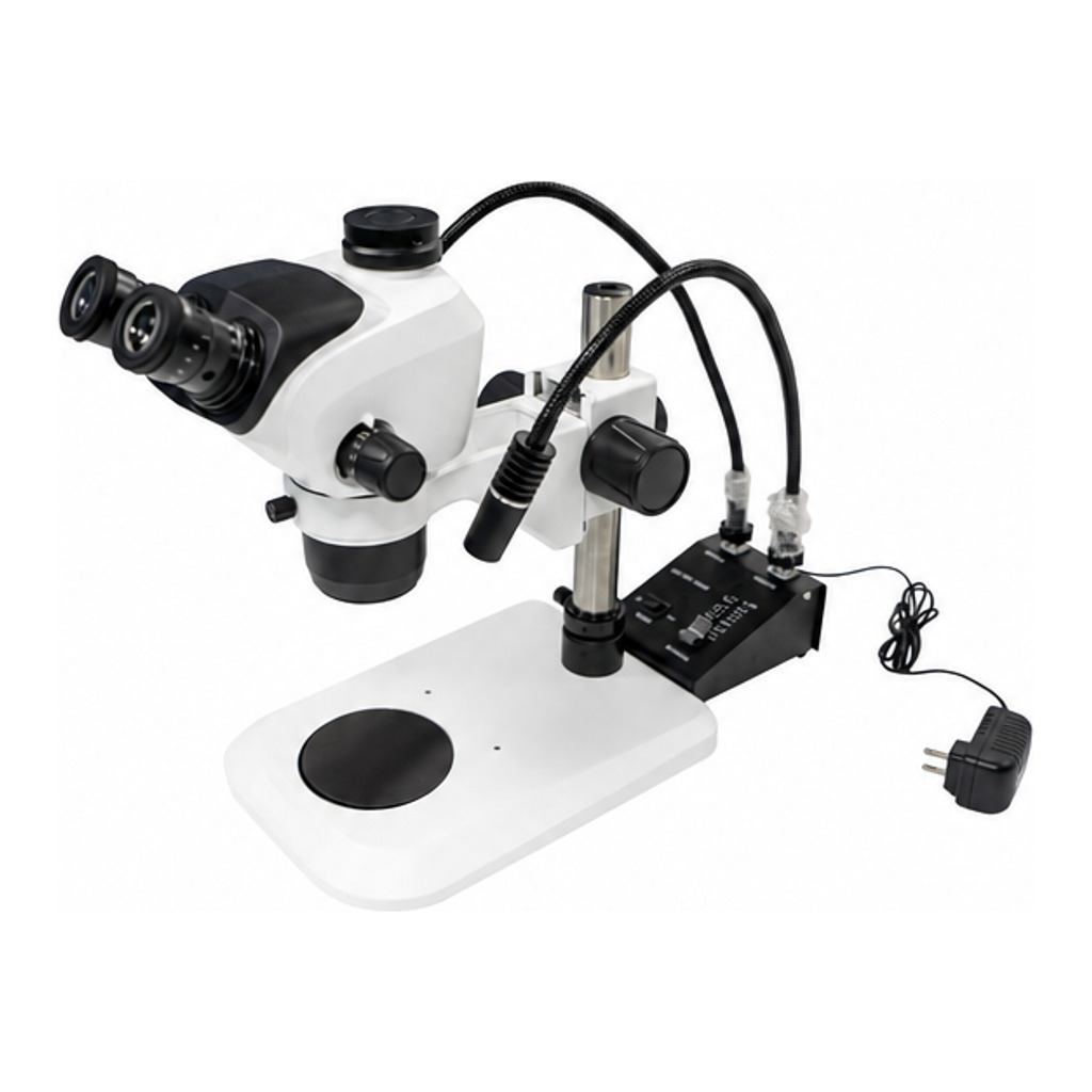 Trinocular Stereo Microscope with External Double Goose-neck Light