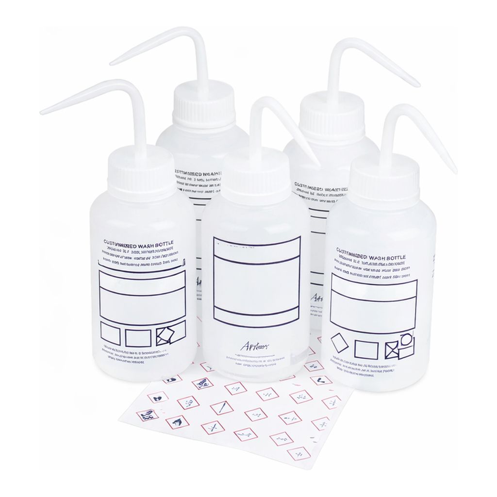 Daihan Science Azlon LDPE DIY Wash Bottle, Wide Neck, with Write-on-Panel, 250~1,000㎖<br>With