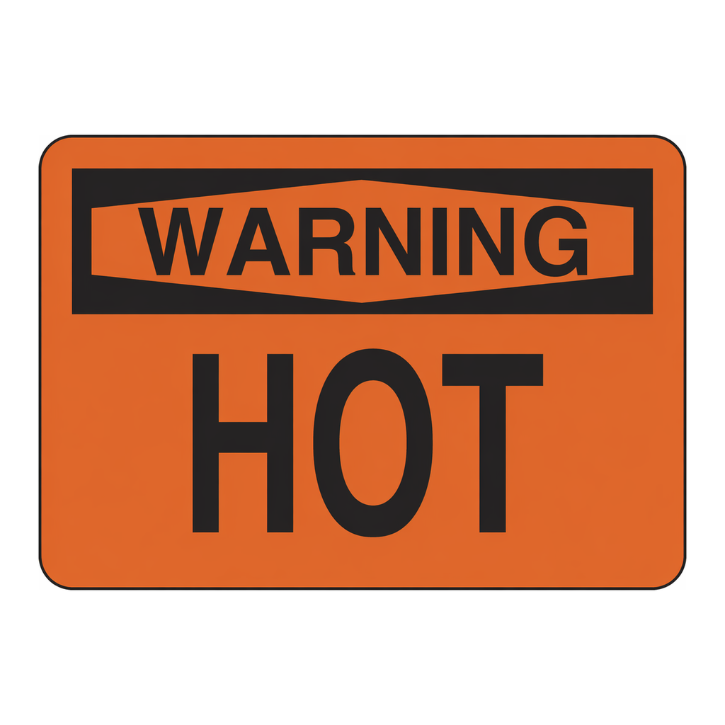 Brady WARNING Hot Sign